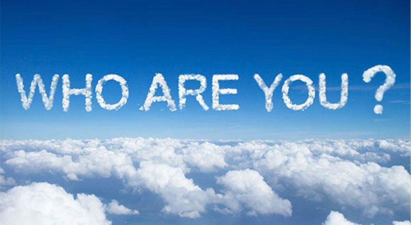 Who are you? written in clouds