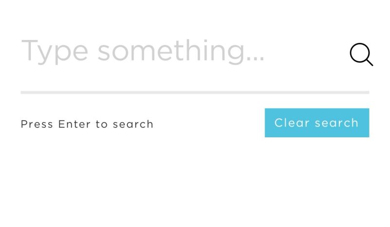 A search box with a prominent 'Clear search' button and no search button
