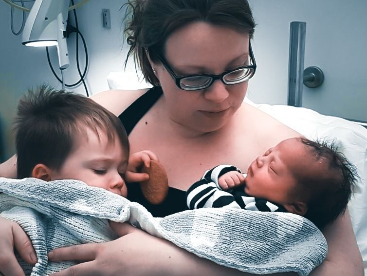 Caroline with her two children