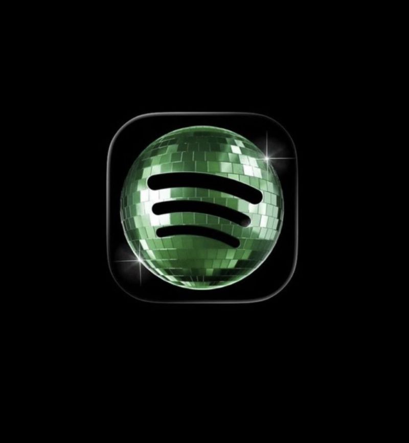 Spotify logo reimagined as a disco ball